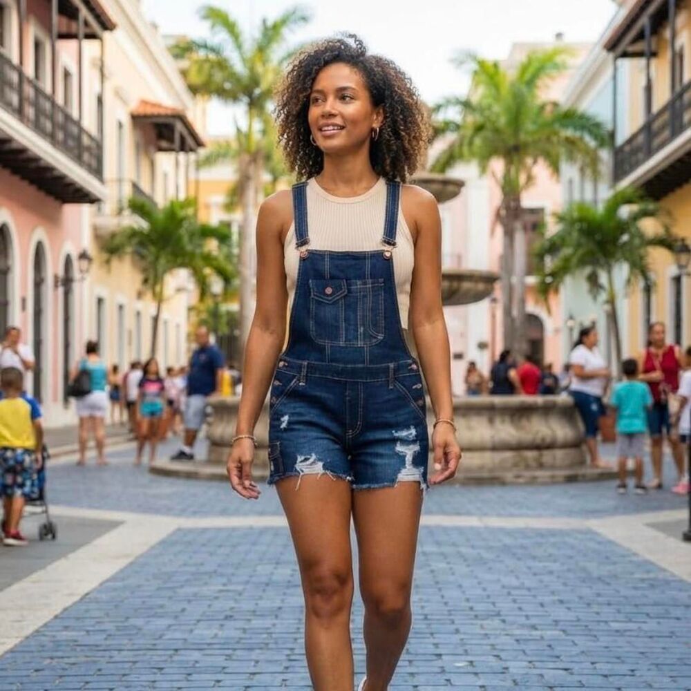 No-boundaries Women's Navy and Blue Dungarees-overalls